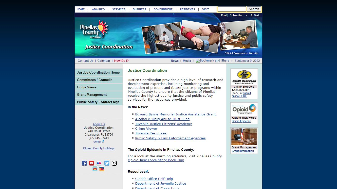 Pinellas County, Florida - Justice Coordination Home Page